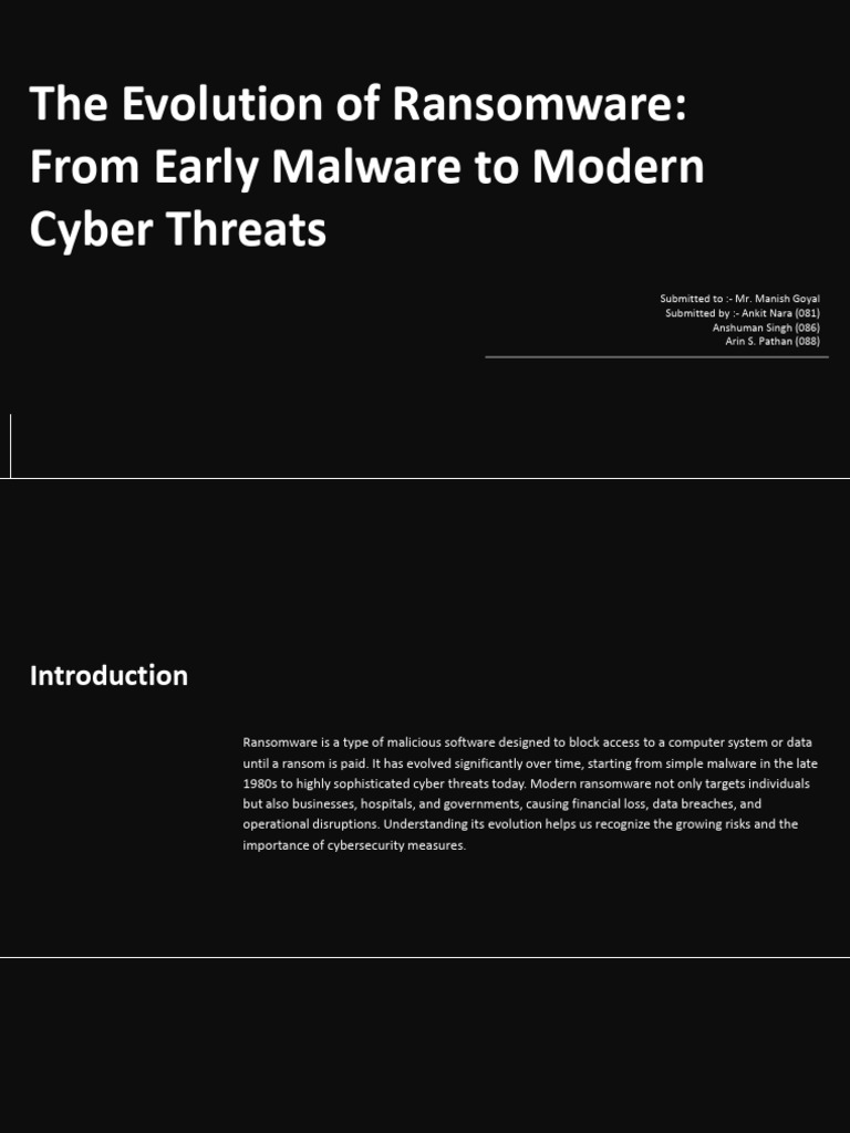 The Evolution of Ransomware From Early Malware To Modern Cyber Threats ...