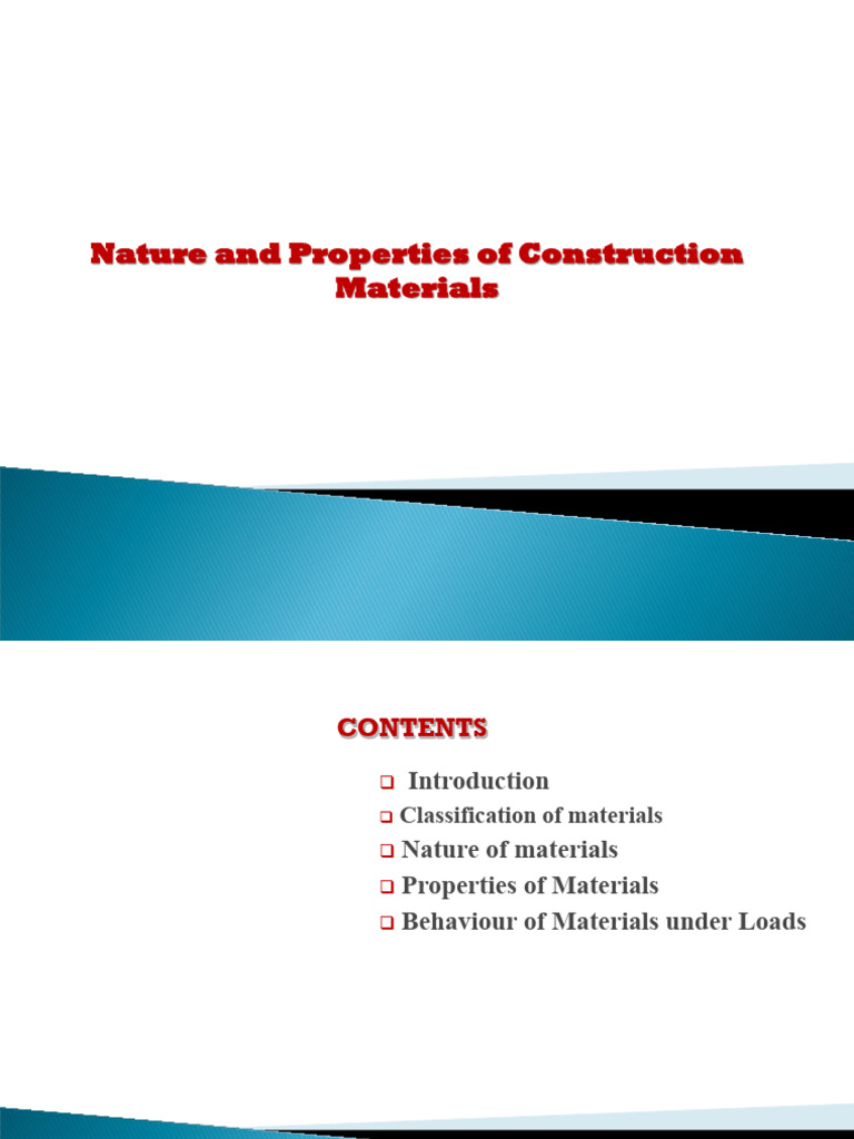 Properties and Classification of Construction Materials | PDF | Lime ...