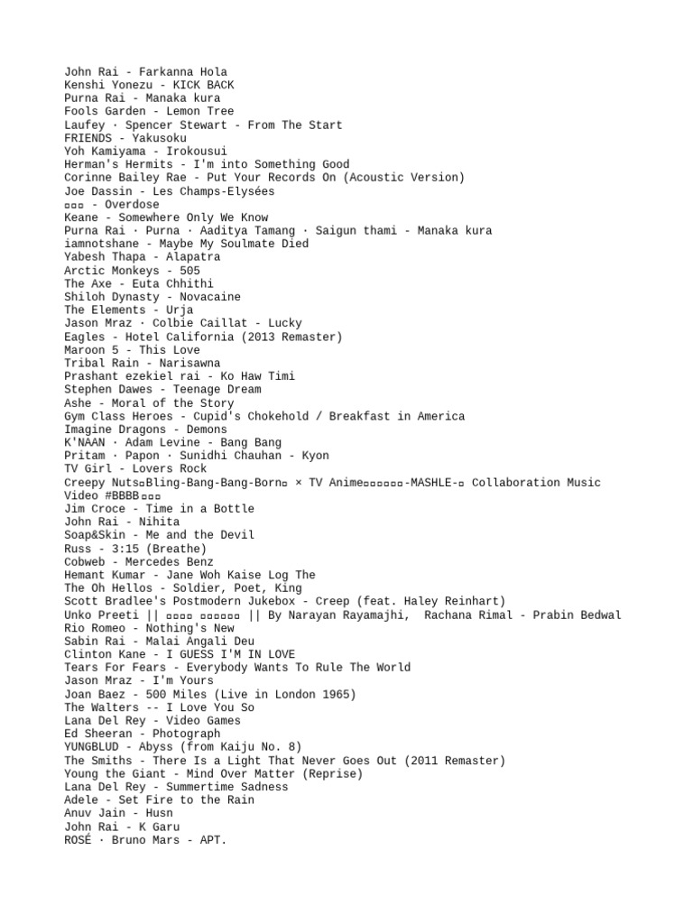 Diverse Music Playlist Recommendations | PDF | Sound Recording | Musicians
