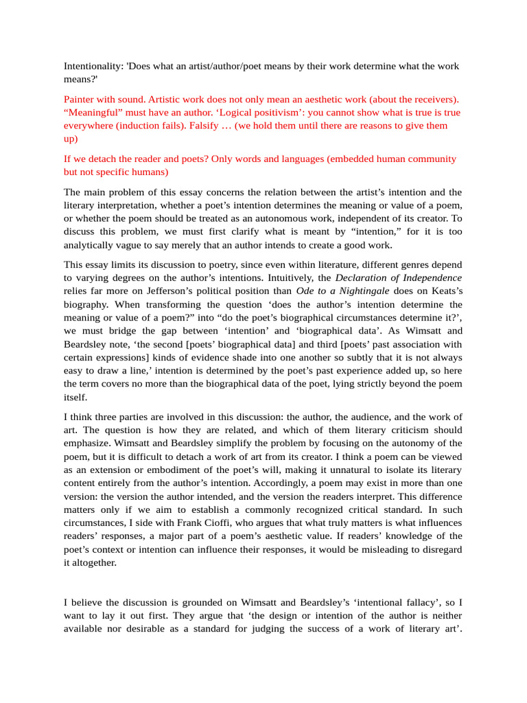 Intentionality | PDF | Liberal Arts Education