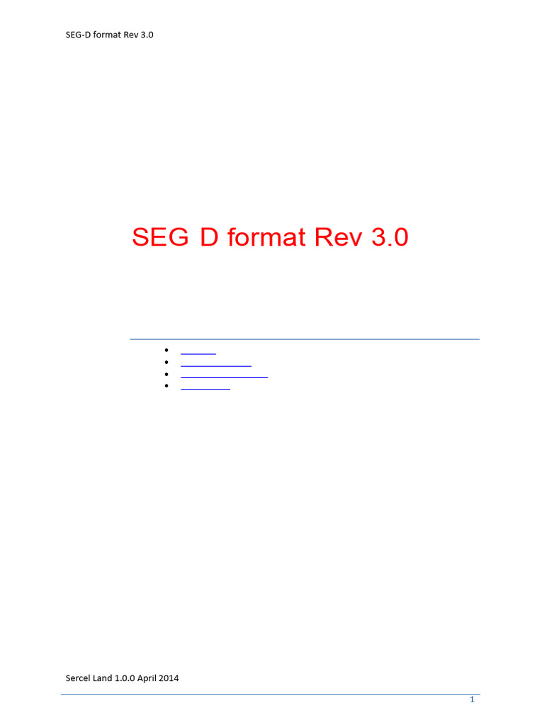 SEG-D Format Rev 3.0 Overview Guide | PDF | Binary Coded Decimal ...