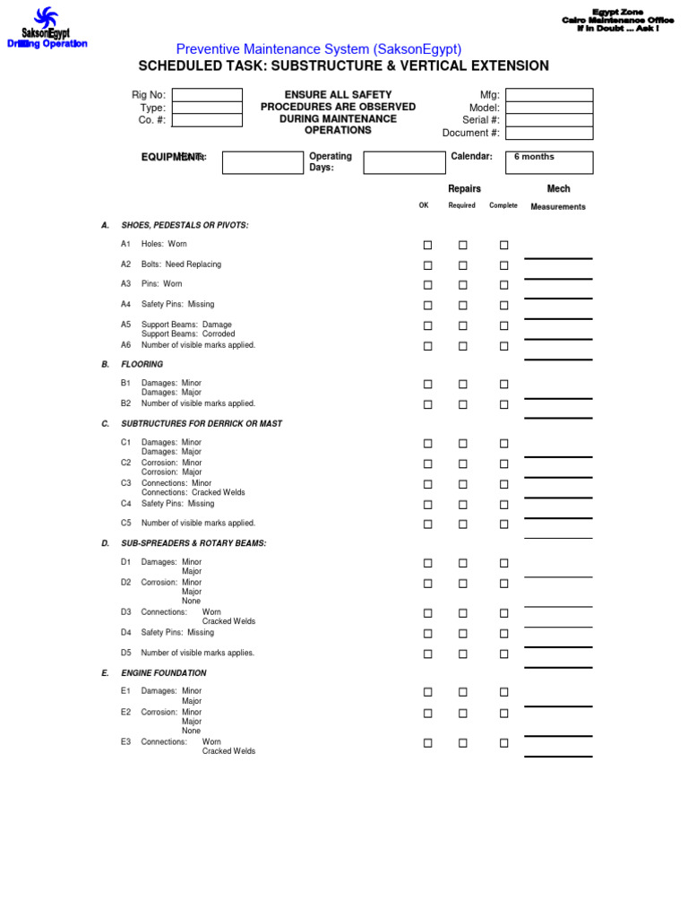 Substructure Maintenance Checklist | PDF | Chess | Chess Theory