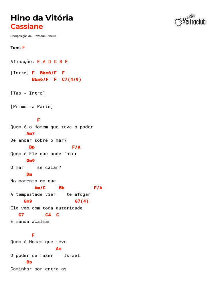 Hino da Vitória - Cifras e Letra | PDF