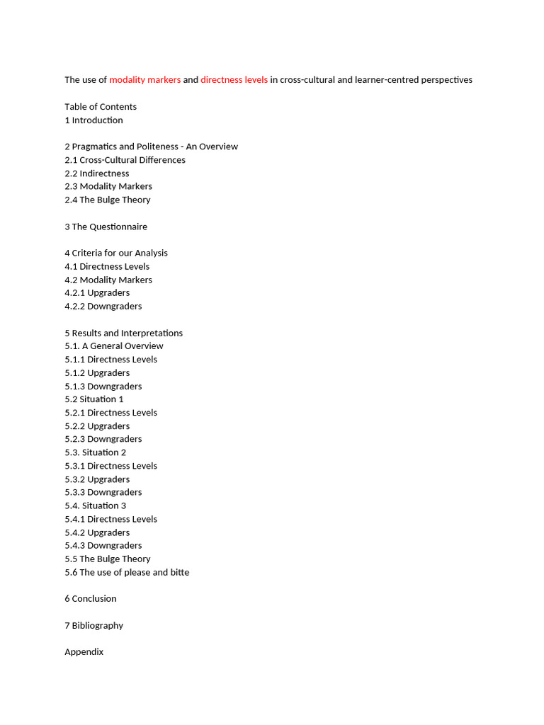 The Use of Modality Markers and Directness Levels in Cross | PDF ...