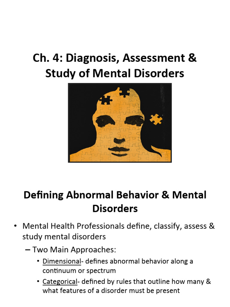 Mental Disorders: Diagnosis & Assessment | PDF | Mental Disorder ...
