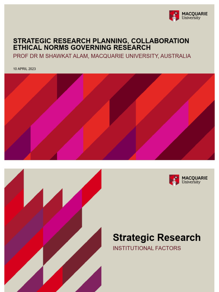 Strategic Research Planning, Research Collaboration and Ethical Norms ...
