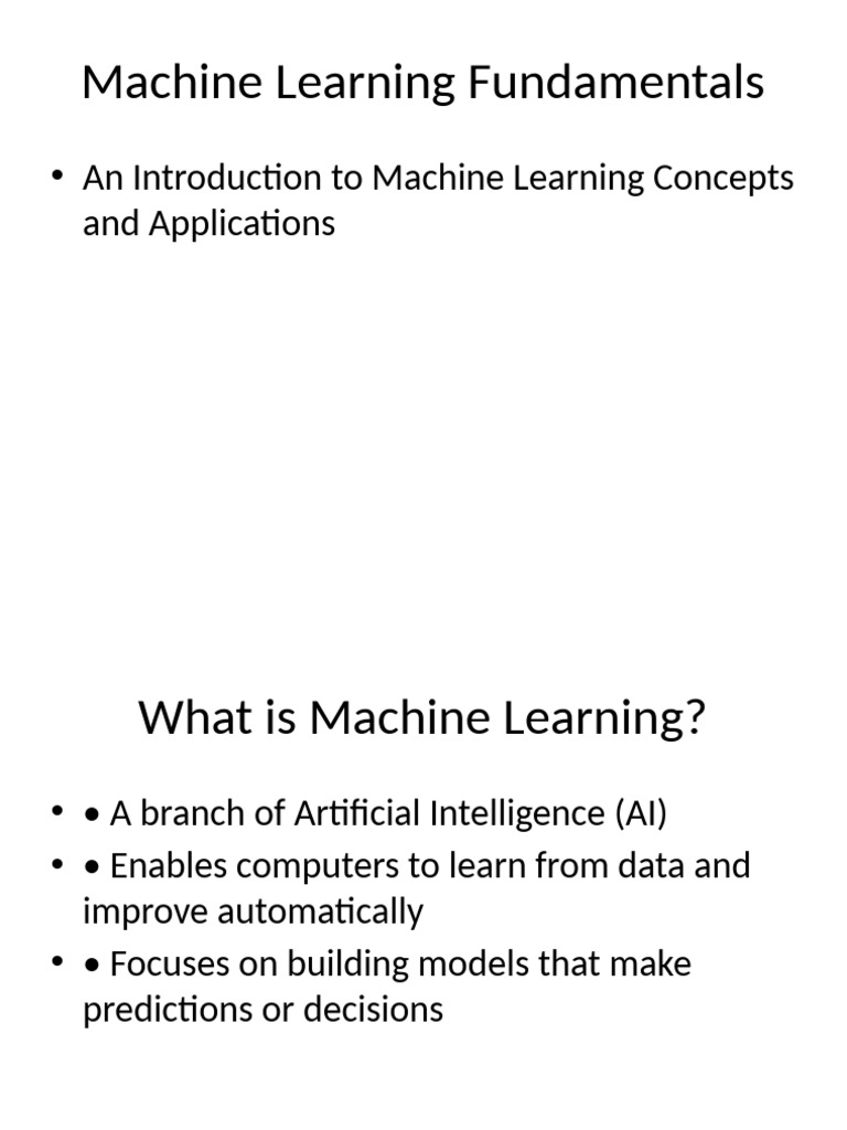 Machine Learning Basics and Applications | PDF