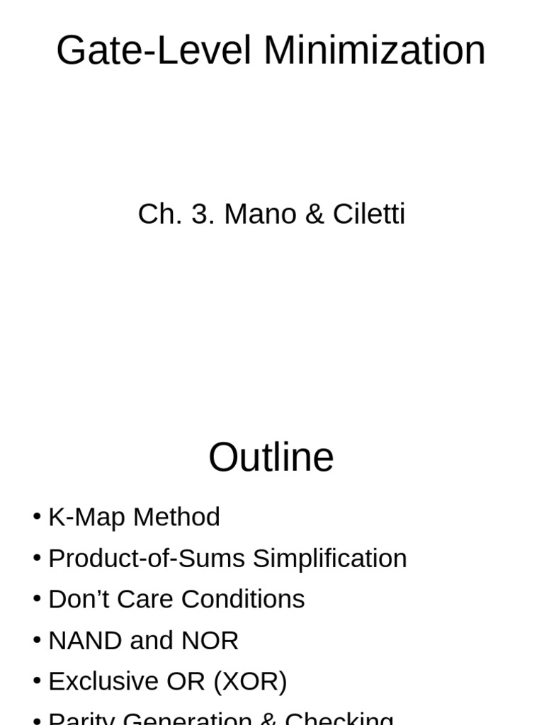 3 Gate Level Minimization Pdf Theoretical Computer Science