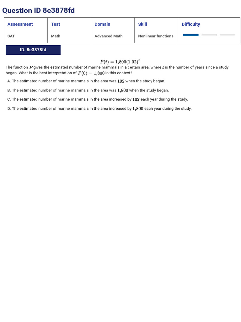Meeting 2 SAT (Math Practice) | PDF | Function (Mathematics) | Variable ...