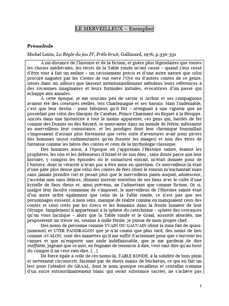 La Complexité du Merveilleux en Littérature | PDF | Fées
