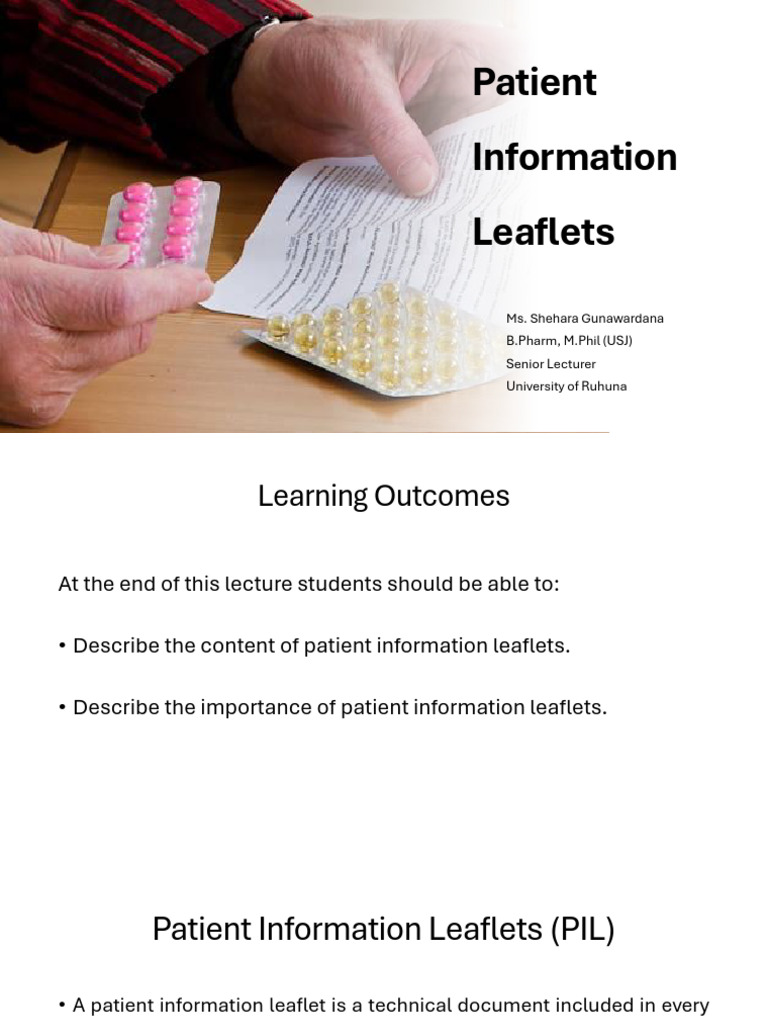 Understanding Patient Information Leaflets | PDF | Letter Case | Dose ...
