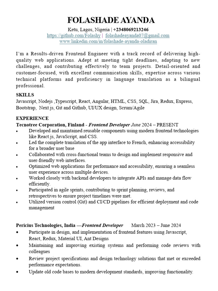 Frontend Engineer Portfolio and Skills | PDF | Java Script | Computing