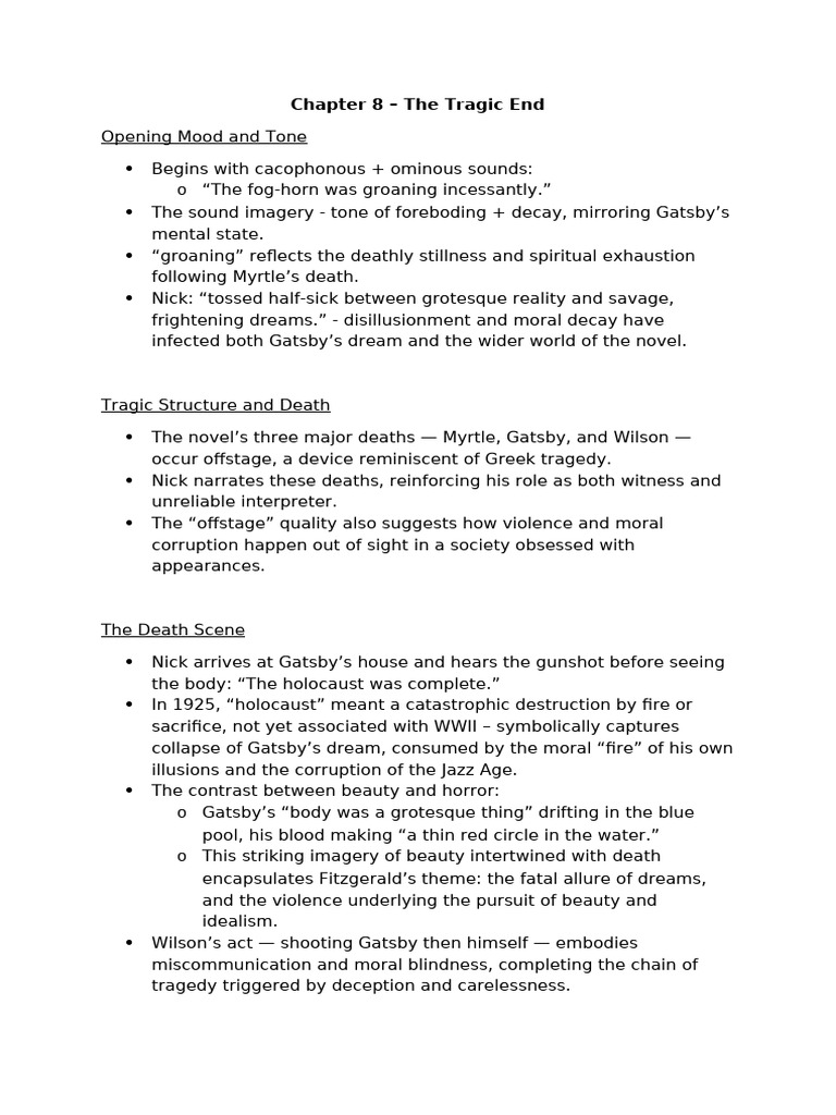The Tragic Collapse of Gatsby's Dream | PDF | The Great Gatsby ...