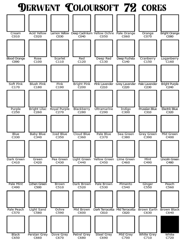 Derwent Coloursoft 72 Chart | PDF