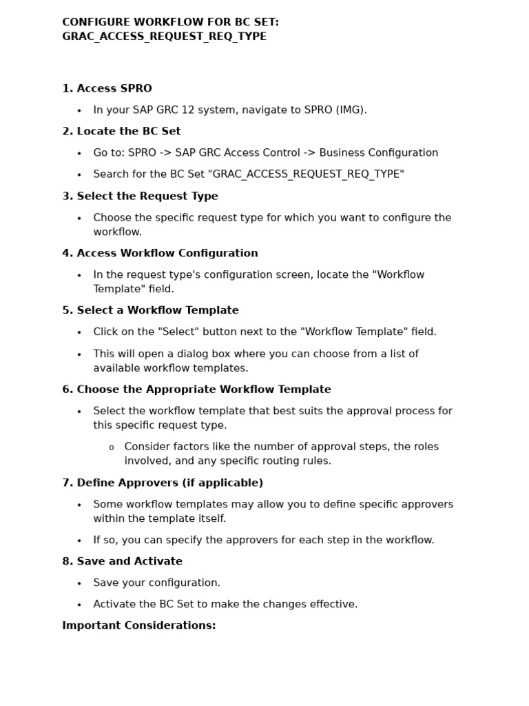 Configure SAP GRC Workflow Steps | PDF