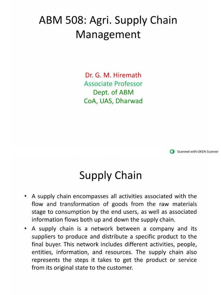 ABM 508 Class 1 Supply Chain | PDF
