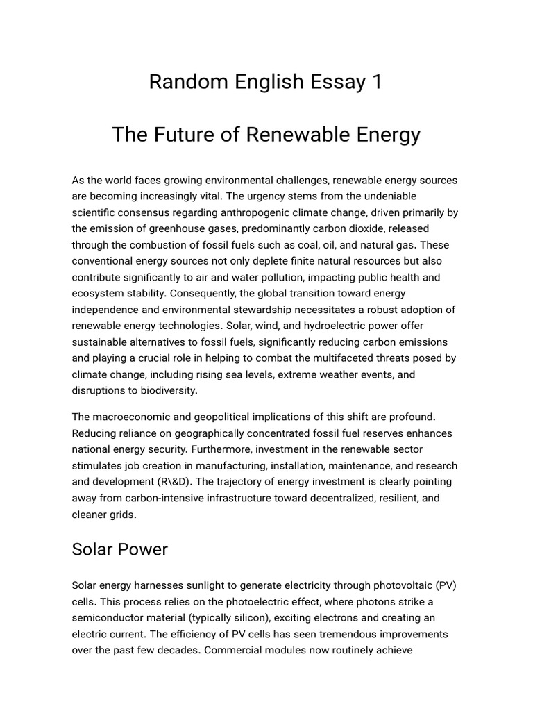 Future of Renewable Energy Solutions | PDF | Wind Power | Renewable Energy