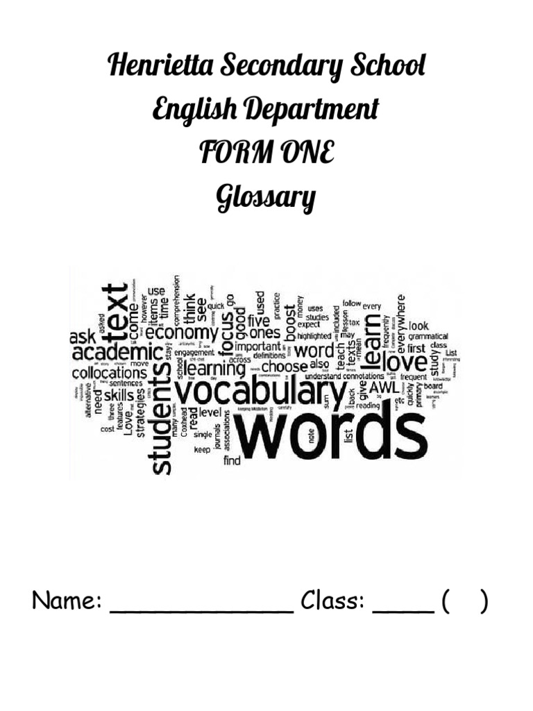 Form One English Vocabulary Guide | PDF