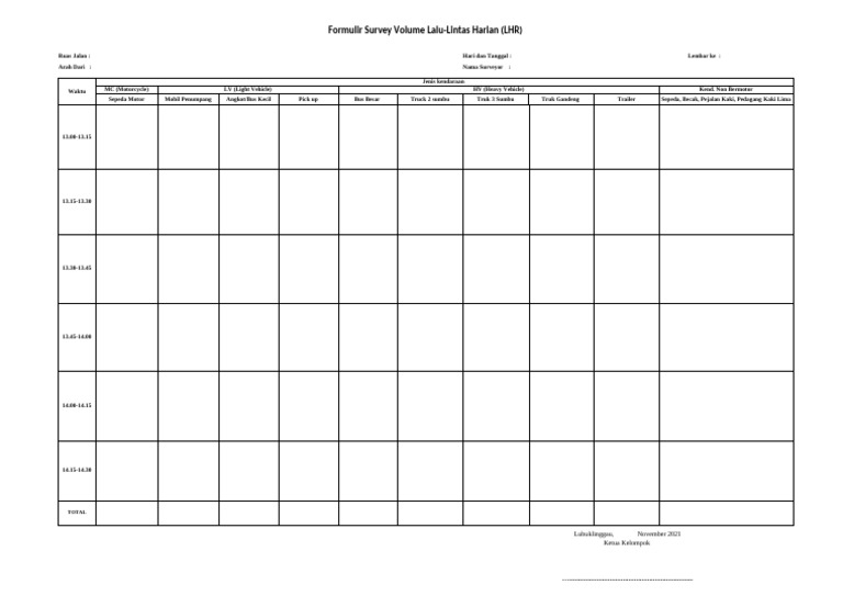 Form Survey LHR | PDF
