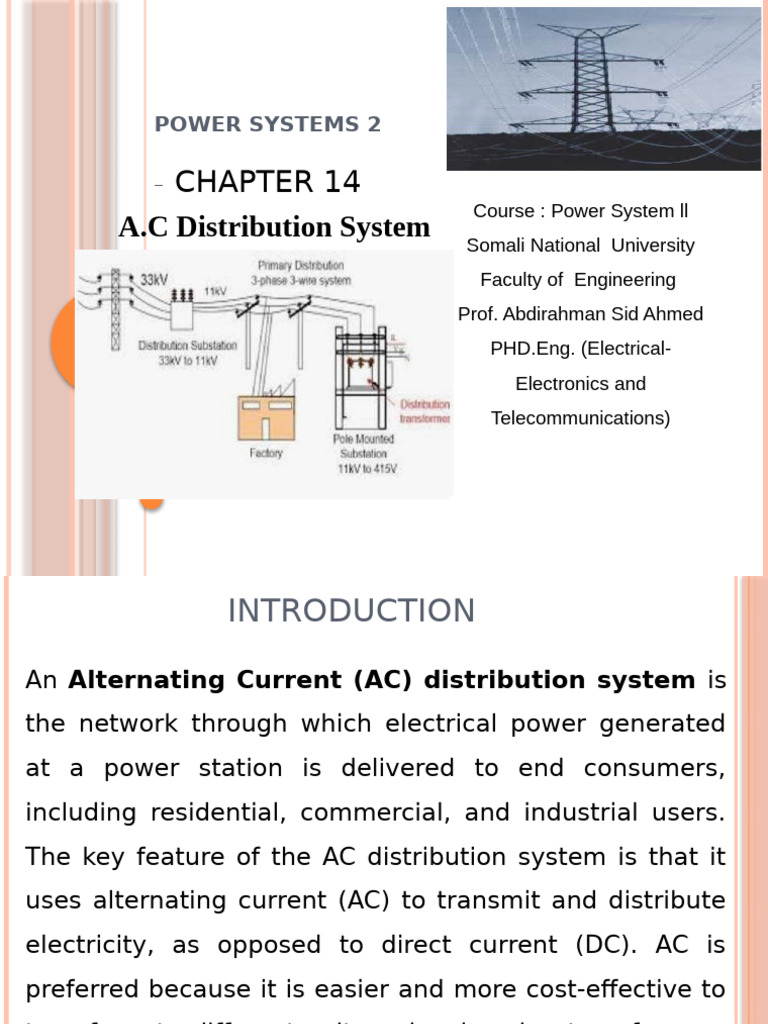 AC Distribution System Overview | PDF | Alternating Current | Electric ...