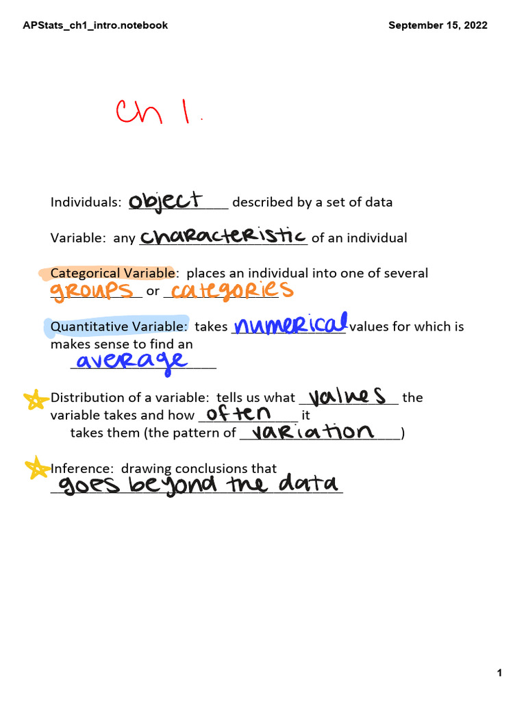 AP Statistics Chapter 1 Overview | PDF | Descriptive Statistics ...