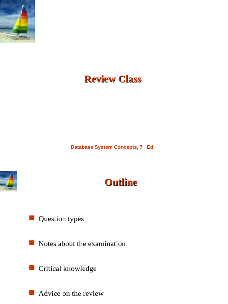Database Exam Review Guide 7th Ed. | PDF | Relational Model | Databases