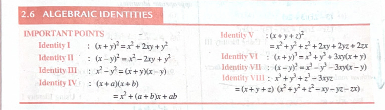 Algebraic Identities | PDF