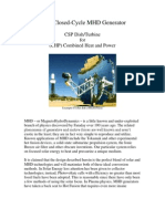 Solar Closed-Cycle MHD Generator: CSP Dish/Turbine For (CHP) Combined Heat and Power