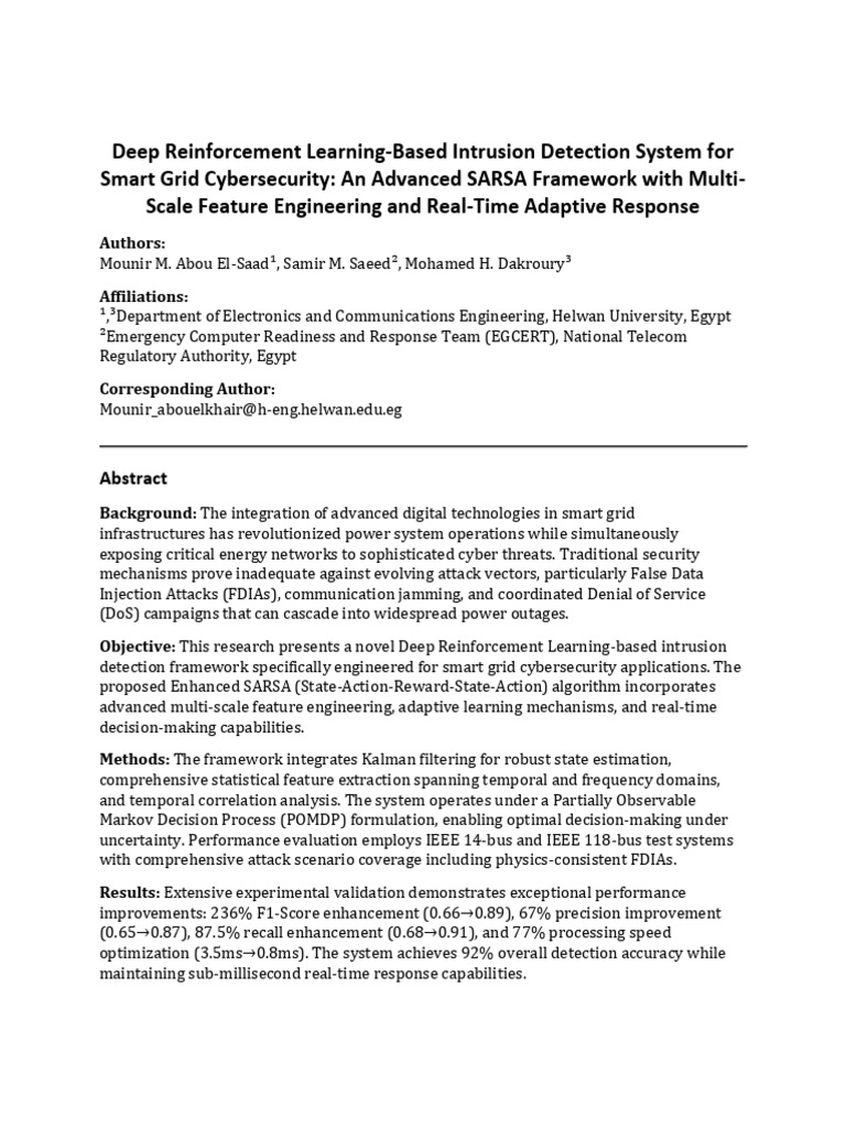 Deep Reinforcement Learning-Based Intrusion Detection System | PDF ...