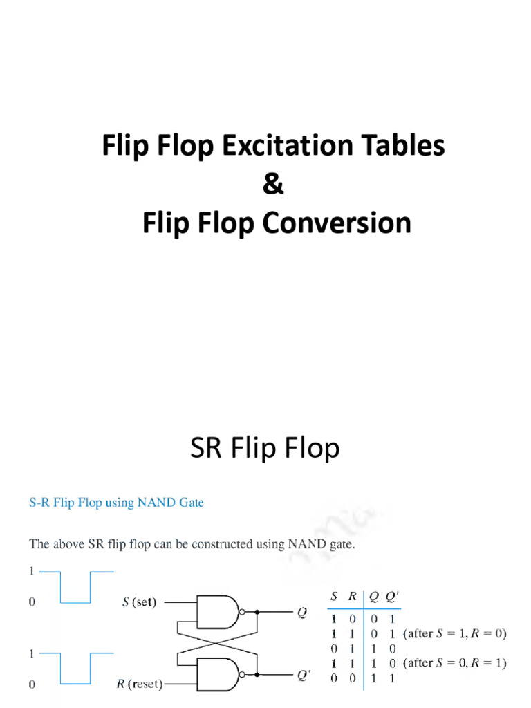 Flip Flop Excitation Tables Flip Flop Conversion | PDF