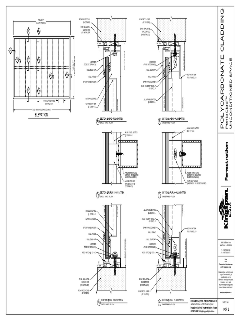 Kingspan Pentaclad Flush Cladding Screen Walls Drawing en Us | PDF ...
