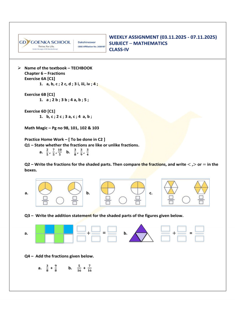 Weekly Assignment Class 4 1762531377883 | PDF