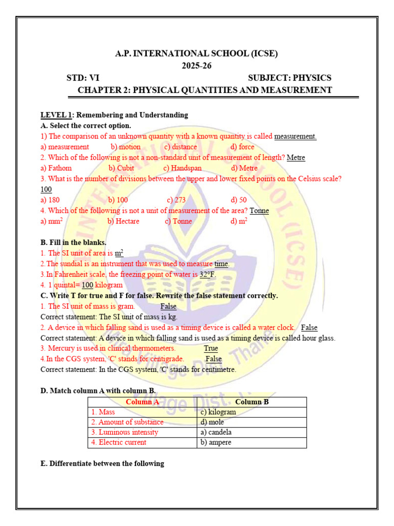 Physics Chapter 2 - Physical Quantities and Measurements | PDF ...