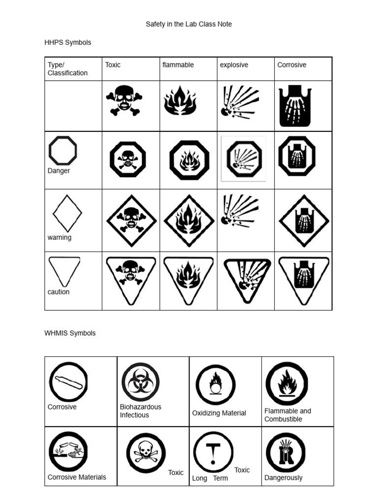Safety in The Lab Class Note | PDF