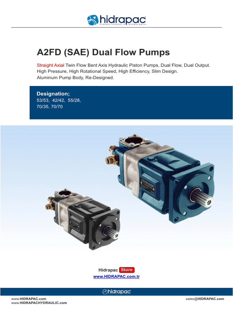 A2FD Dual Flow Hydraulic Pumps Guide | PDF | Pump | Valve