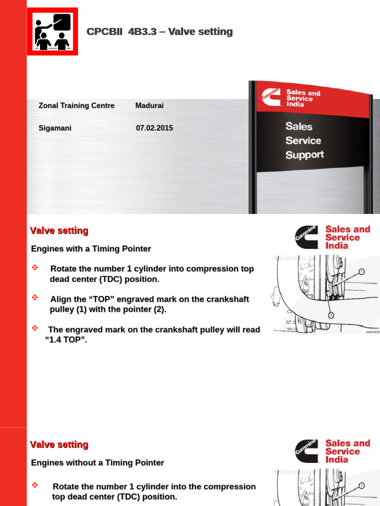Valve Setting Procedure for Engines | PDF | Machines | Propulsion
