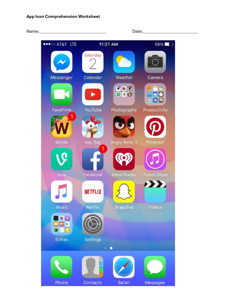 App Icon Recognition Worksheet | PDF