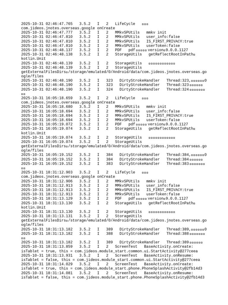 App Lifecycle and Storage Logs | PDF