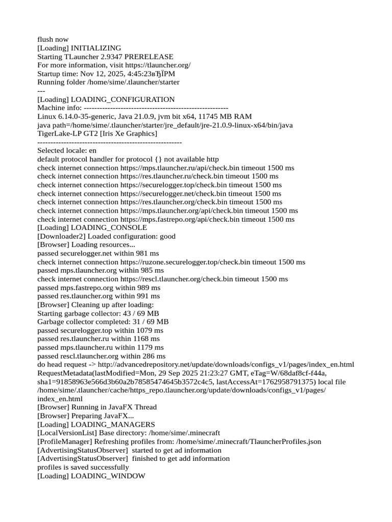 TLauncher 2.9347 Initialization Log | PDF | Java (Programming Language ...