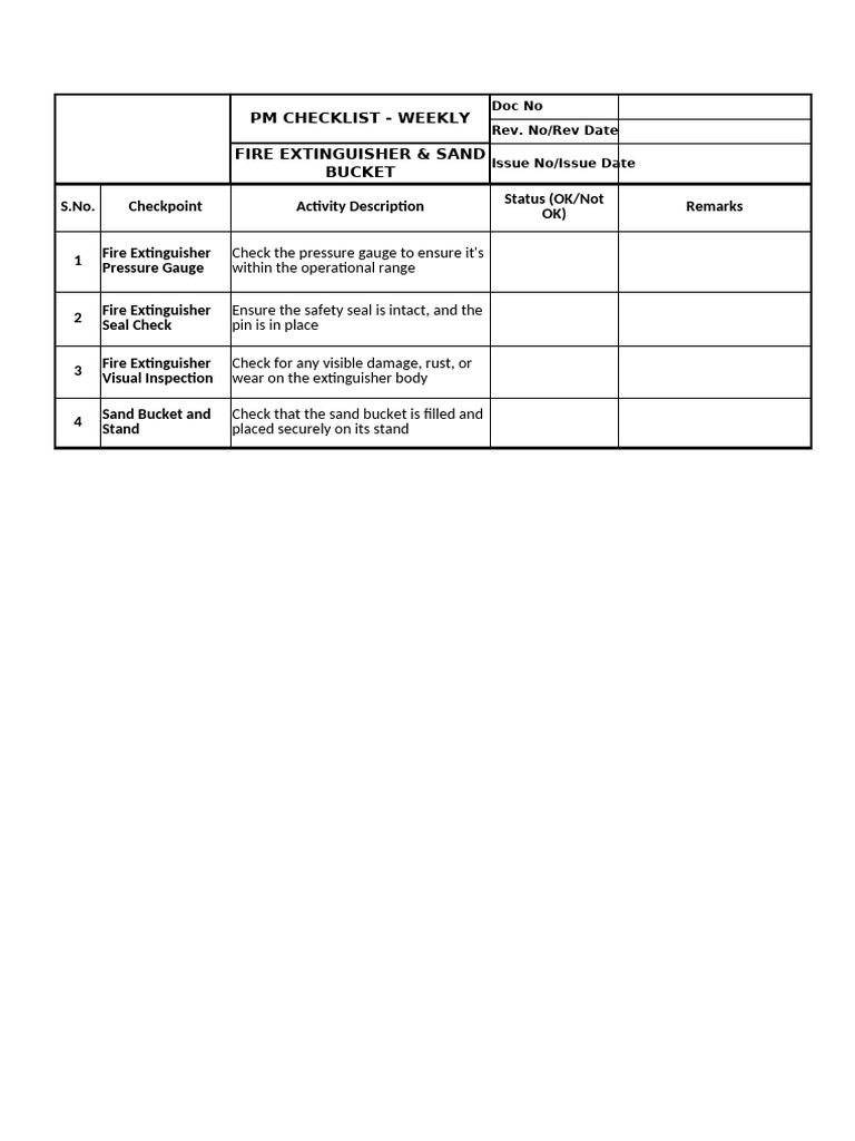 Fire Safety Equipment Checklist | PDF | Calibration | Sensor