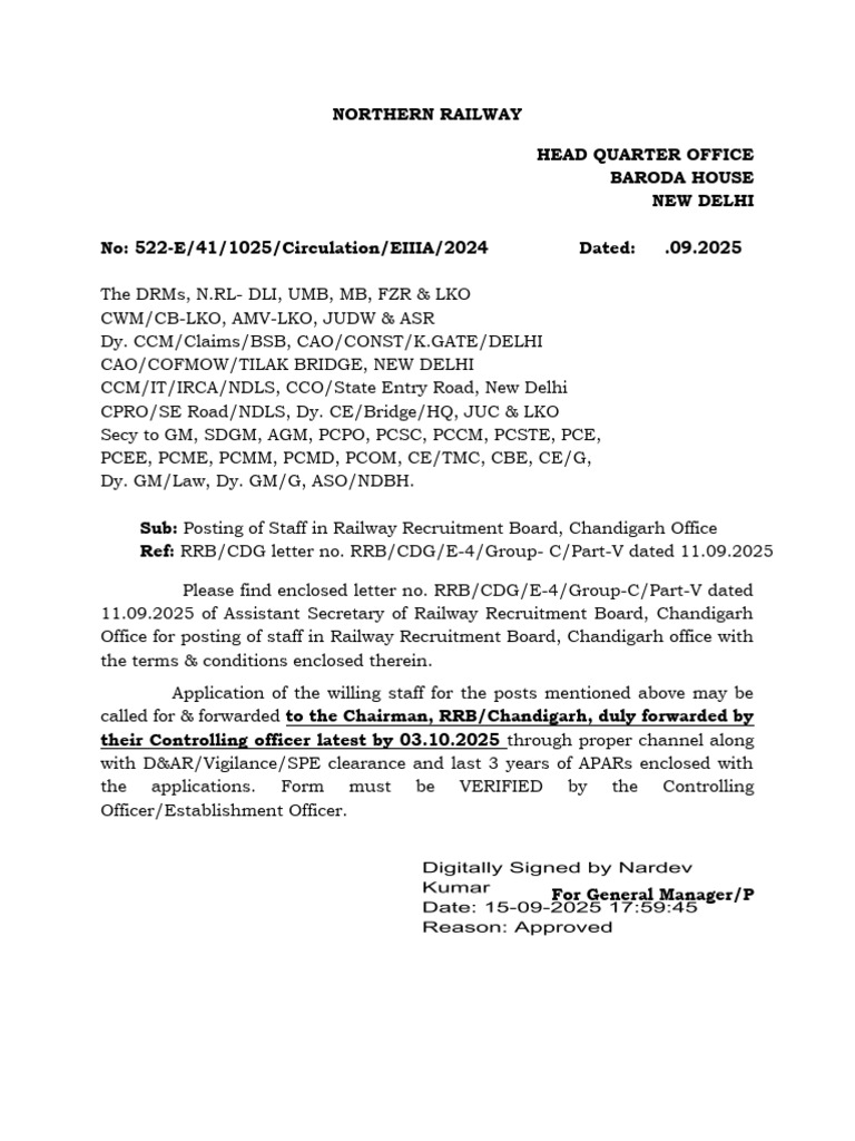 Circulation RRBCDG | PDF