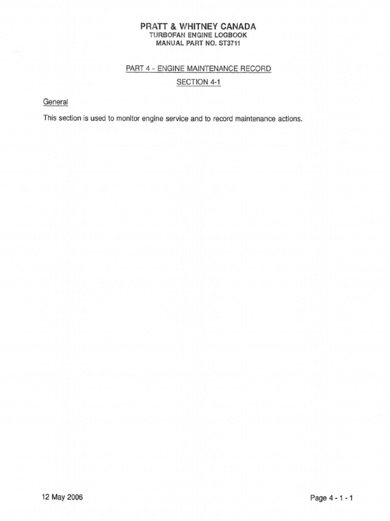 04-01 Engine Maintenance Record General | PDF