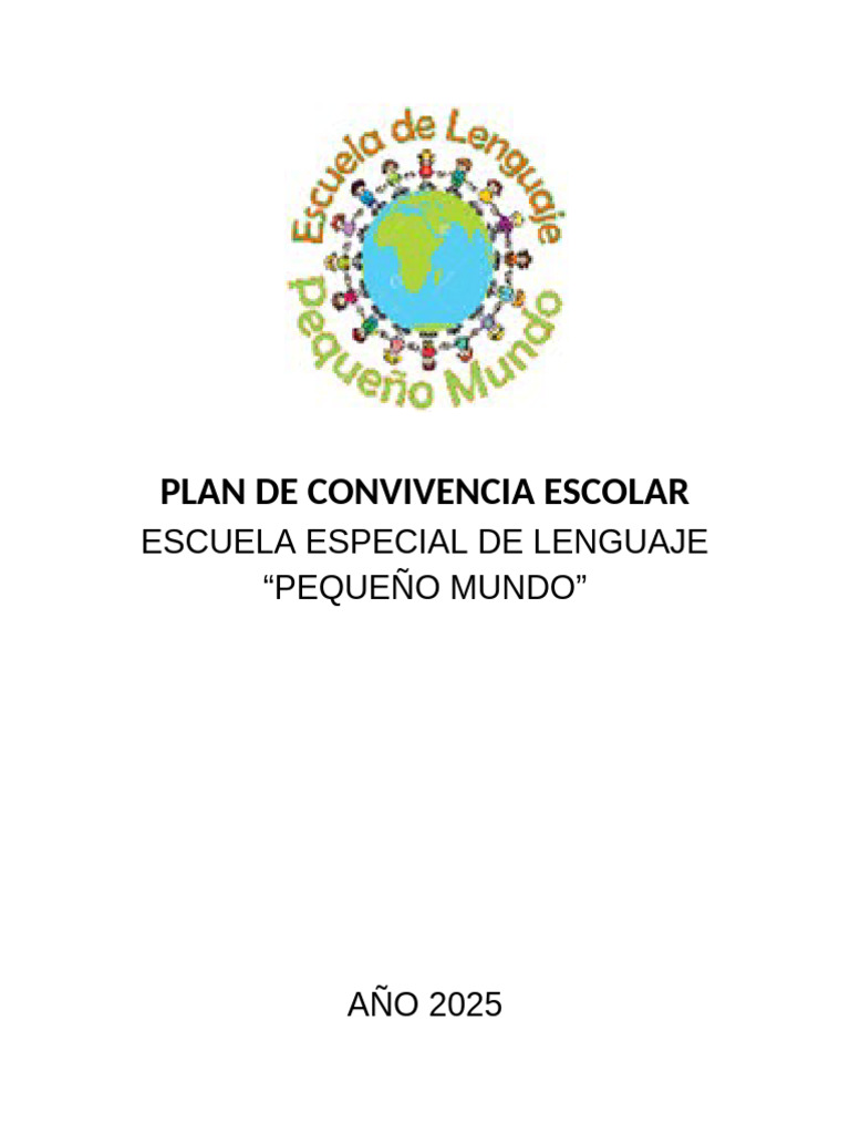 Plan de Convivencia Escolar 2025 | PDF | Escuelas | Educación especial