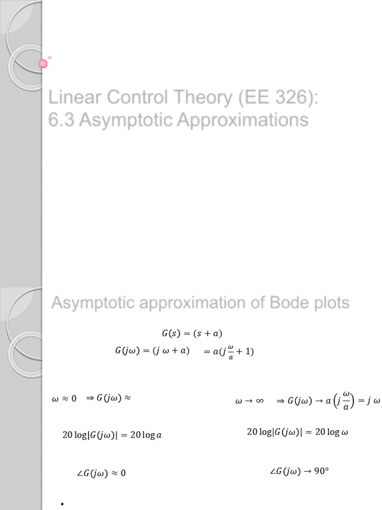 Bode Plot Asymptotic Approximations | PDF | Signal Processing | Oscillation