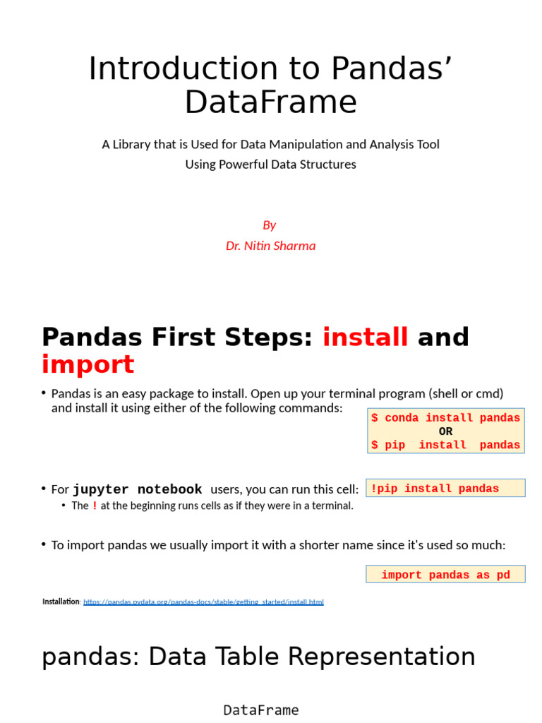 Pandas Nitin Sharma | PDF | Data | Computer Science
