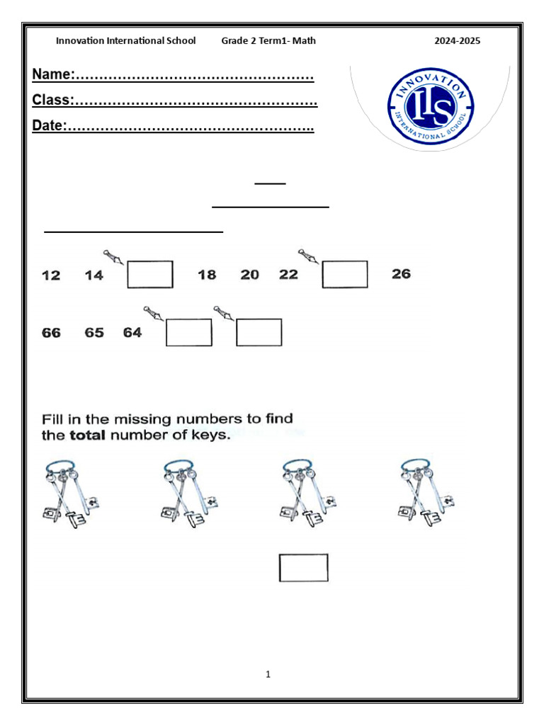 Grade 2 Math Weekend Worksheet 2024-2025 | PDF