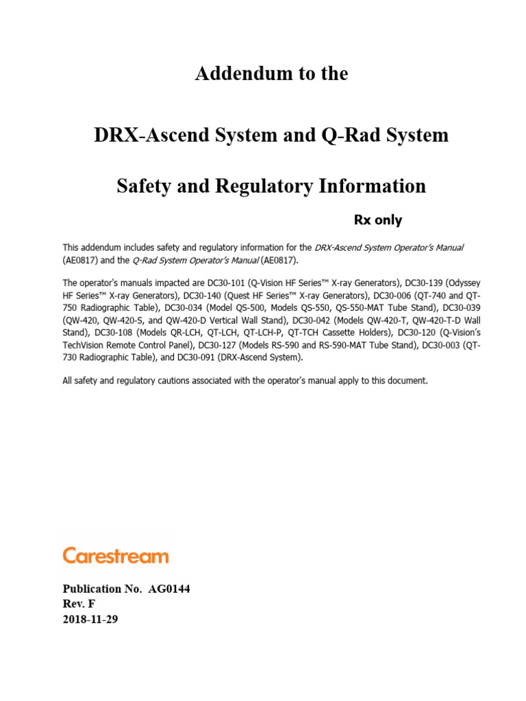 AG0144 Addendum - Safety and Regulatory Information - en - F | PDF ...