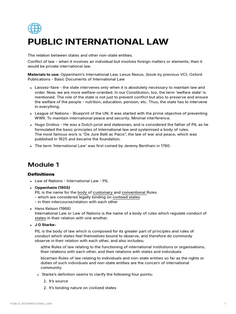 Overview of Public International Law | PDF | International Law ...