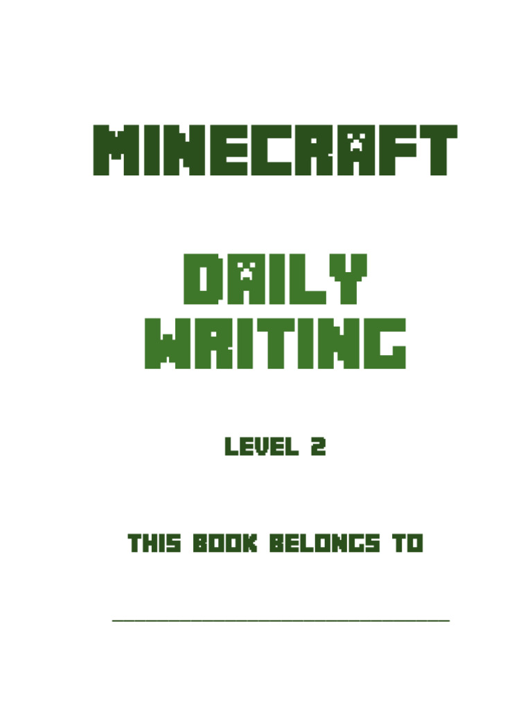 Minecraft Writing Practice Workbook | PDF | Subject (Grammar ...