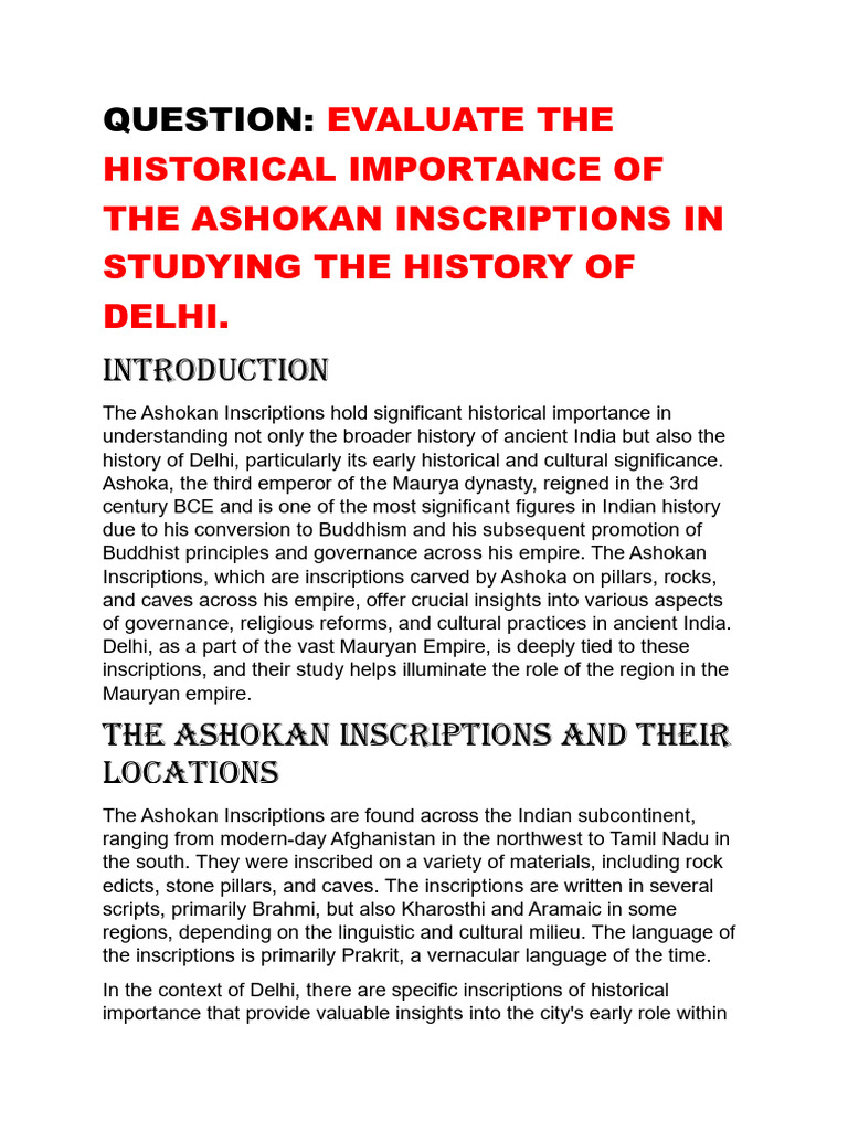 Ashokan Inscriptions' Impact on Delhi History | PDF | Ashoka | Nāstika